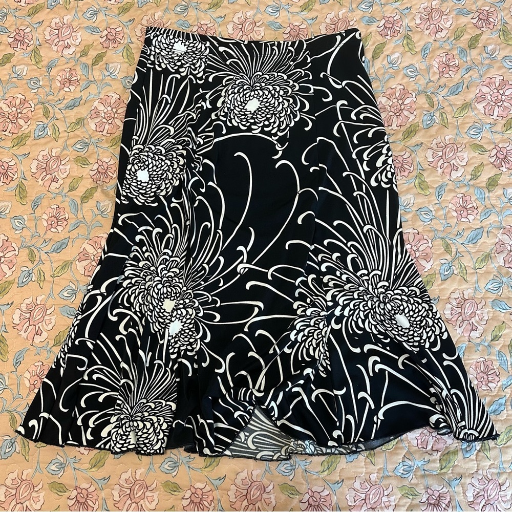 Vintage Y2K Black & White Floral Women's Skirt